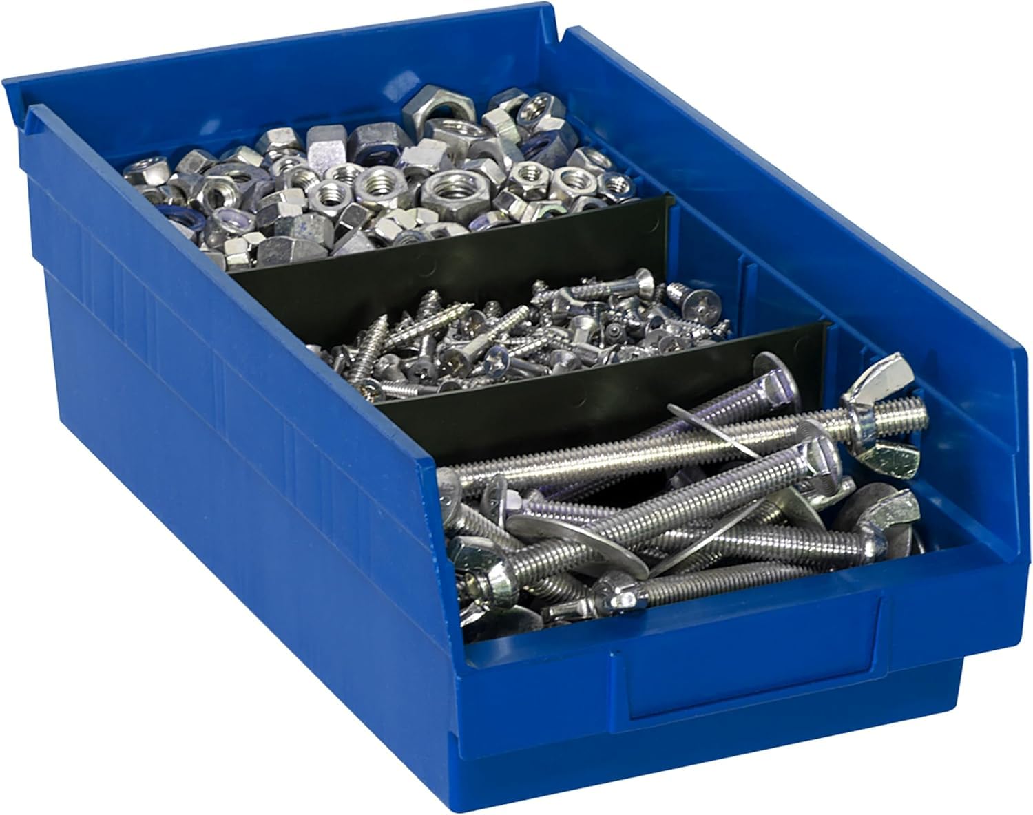 Akro-Mils 30130 Heavy Duty Plastic Shelf Bins - 12-Pack Blue Storage Organizers (12