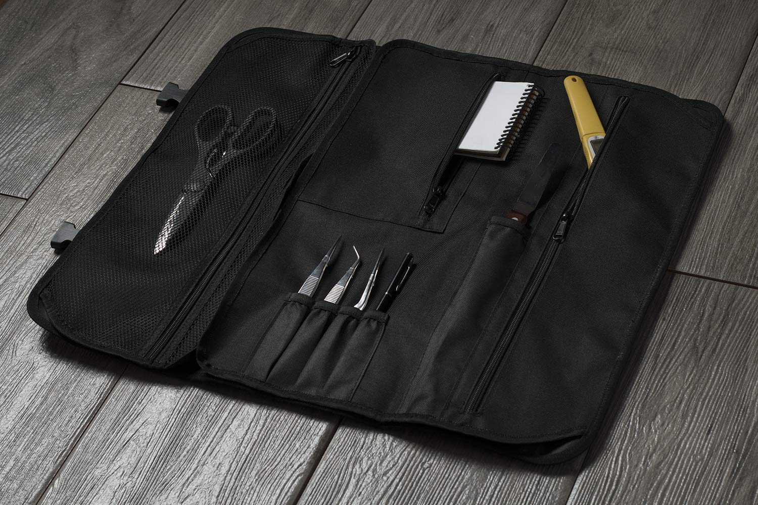 Asaya Professional Chef Knife Roll Bag - 20 Pockets for Knives & Kitchen Utensils - Stain-Resistant Waxed Nylon - Perfect for Chefs, Culinary Students & Home Cooks - Great for Cooking Classes, Restaurant Work & Travel (Red) - Knives Not Included