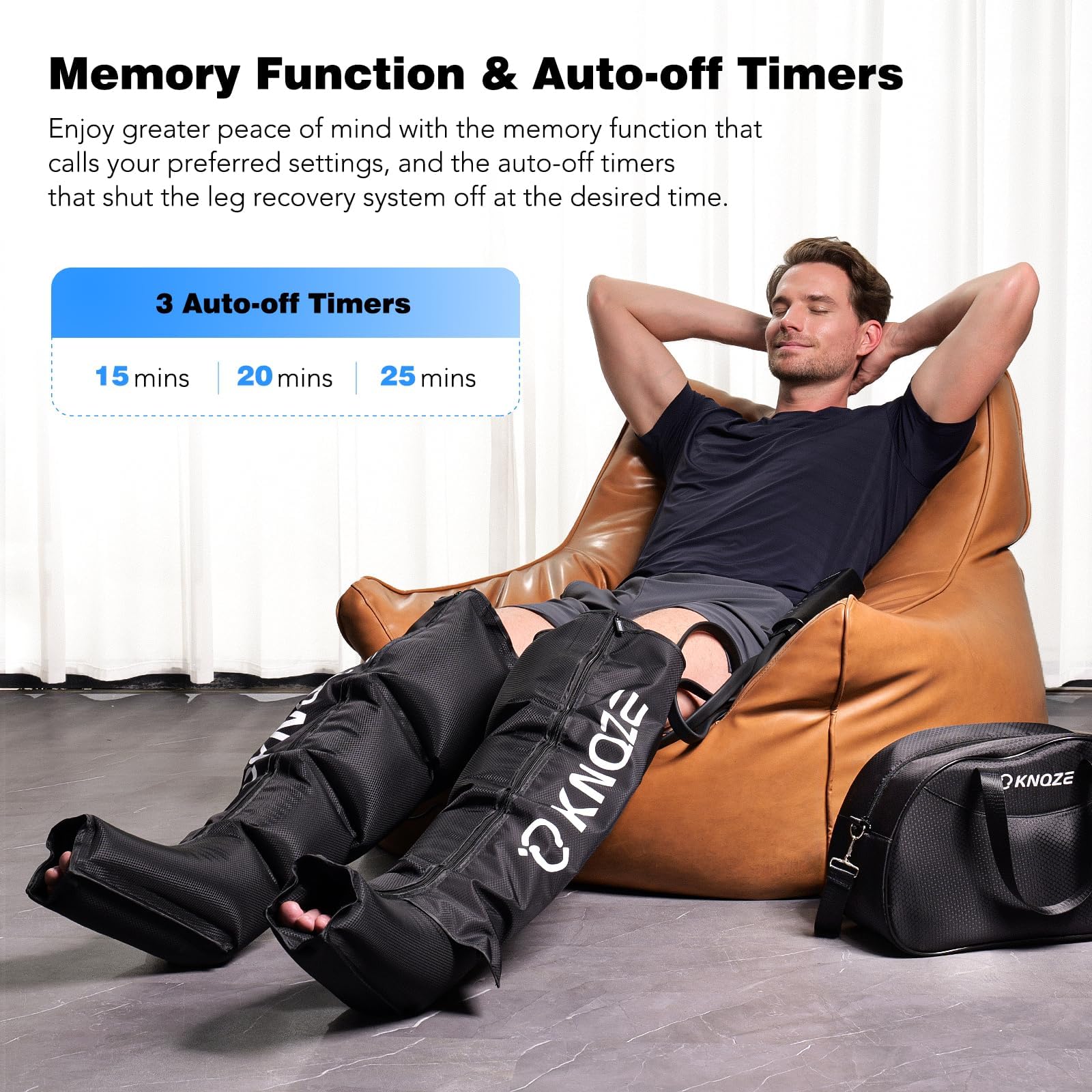 Leg Massager for Circulation and Pain Relief - Air Compression Recovery System for Fast Muscle Recovery, Reduce Swelling & Cramps - FSA/HSA Eligible - Perfect Gift for Men, Women, Parents (Ideal for Post-Workout, Office Use & Travel)