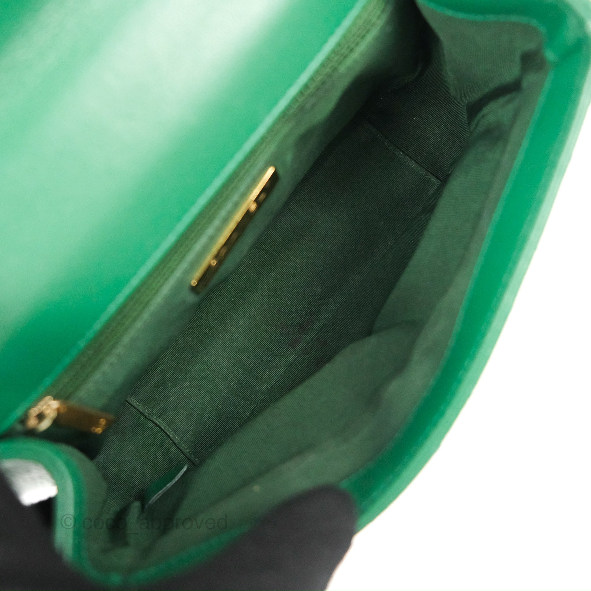 Chanel Chain Infinity Top Handle Bag - Green Lambskin Leather with Aged Gold Hardware - Luxury Crossbody Shoulder Bag for Women, Perfect for Parties, Weddings & Evening Events