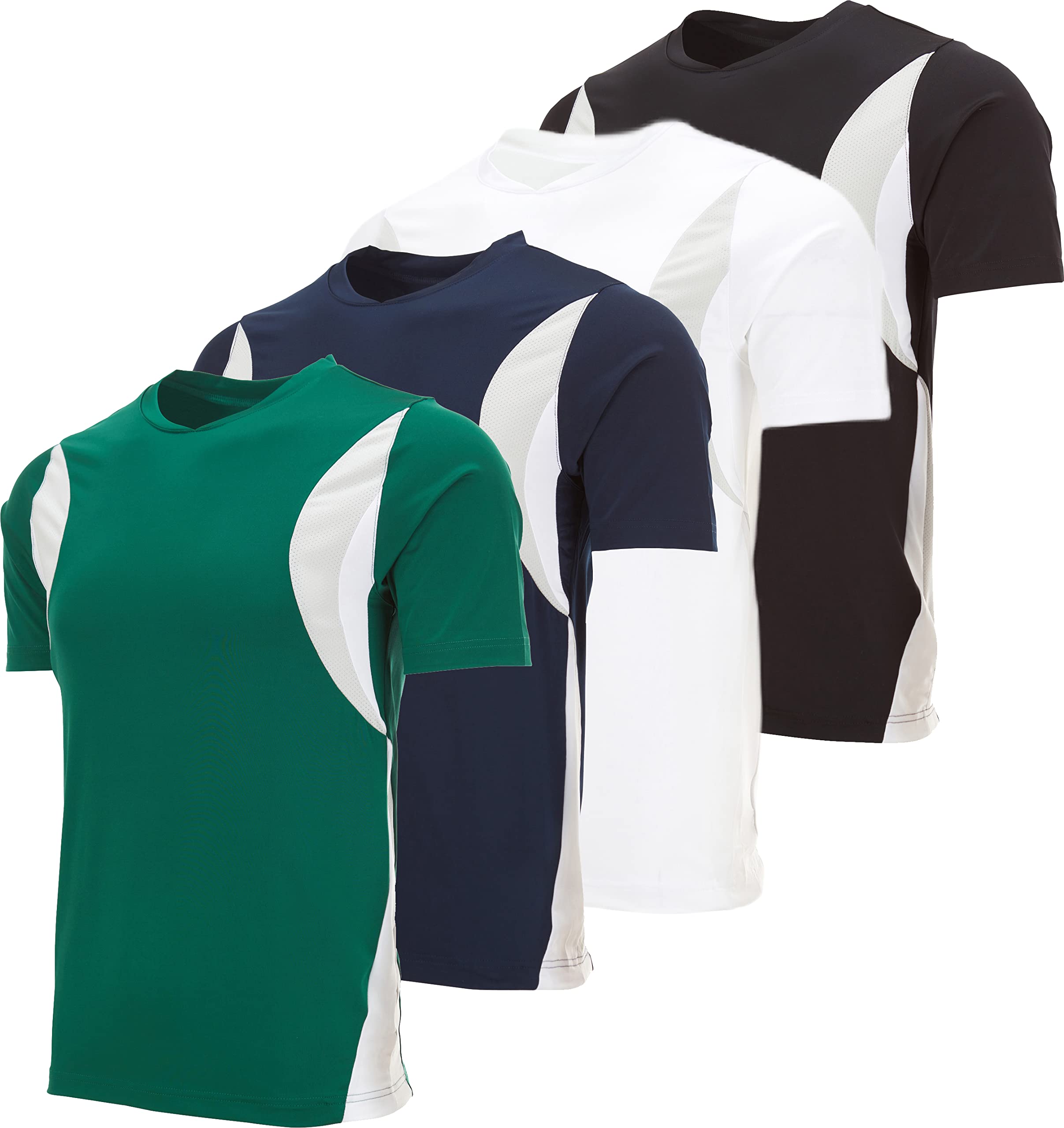 Men's Dry Fit Athletic Shirts - 4 Pack Performance Workout T-Shirts for Gym & Running - Moisture Wicking Loose Fit Activewear for Men - Perfect for Training, Sports & Outdoor Activities