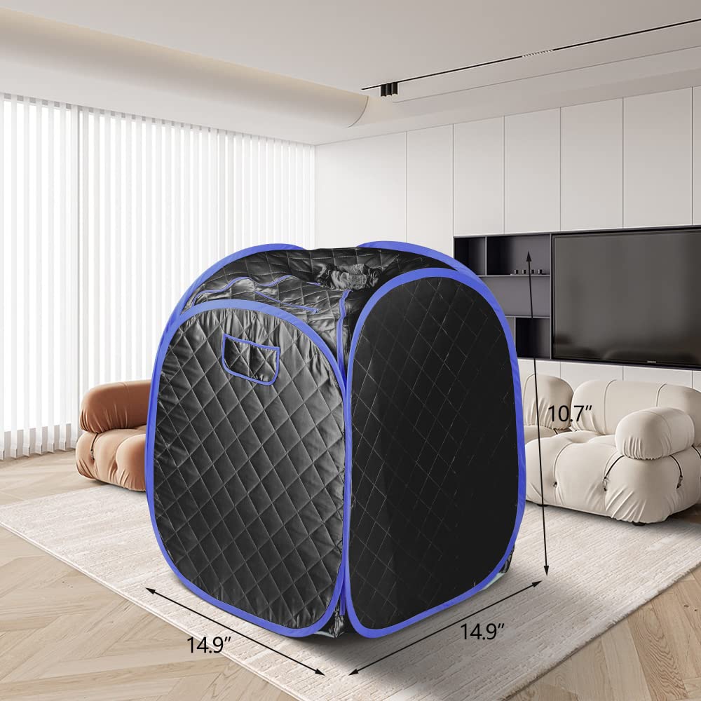 Smartmak Portable Steam Sauna for Home Use - 2L Personal Full Body Sauna Tent with Remote Control for Relaxation & Detox - Perfect for Spa, Yoga & Post-Workout Recovery (Black)