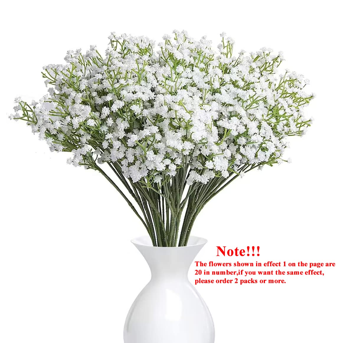 YSBER 10Pcs Artificial Baby's Breath Silk Flowers - Real Touch Gypsophila Bouquet for Wedding Decor, Party Centerpieces, DIY Home & Garden Decorations (White) - Perfect for Bridal Bouquets, Table Arrangements, and Floral Crafts