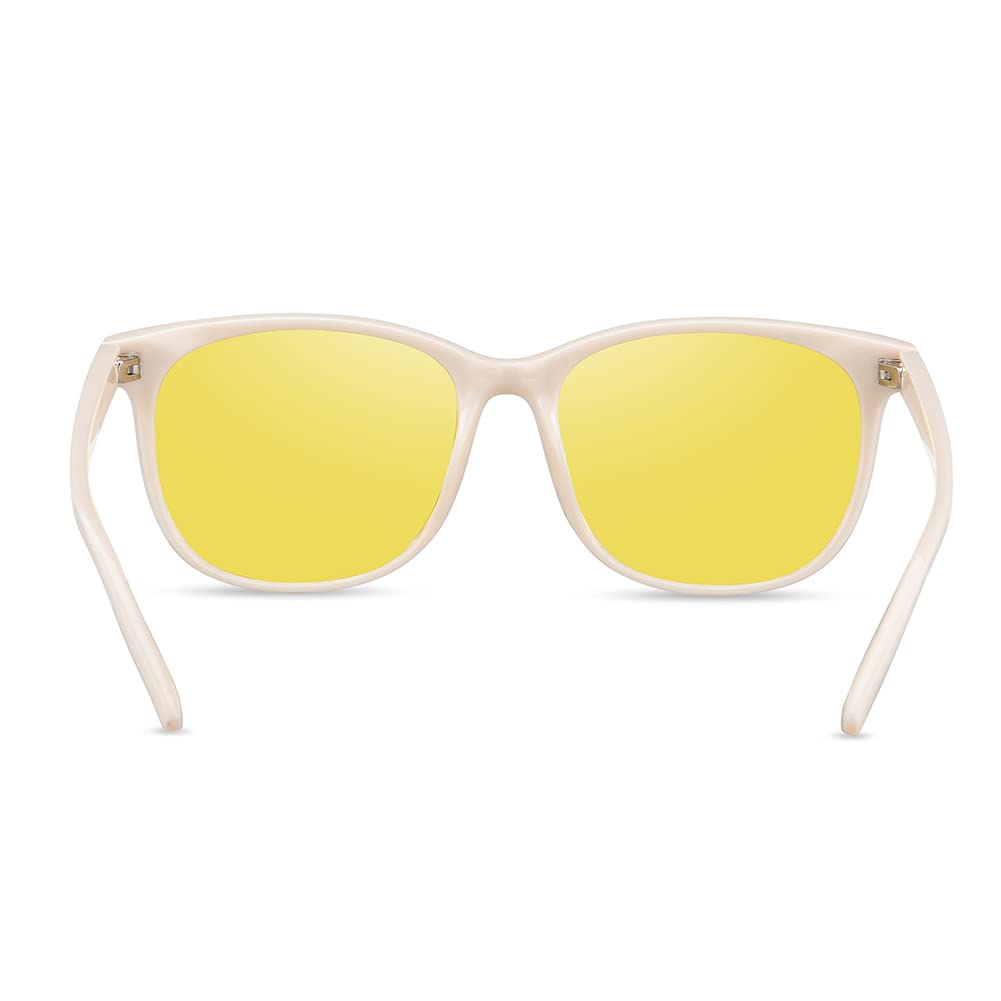 Night Vision Driving Glasses - Polarized Anti-Glare Clear Sunglasses for Men & Women - Fashionable UV Protection Eyewear for Safe Night Driving, Daytime Use, and Outdoor Activities
