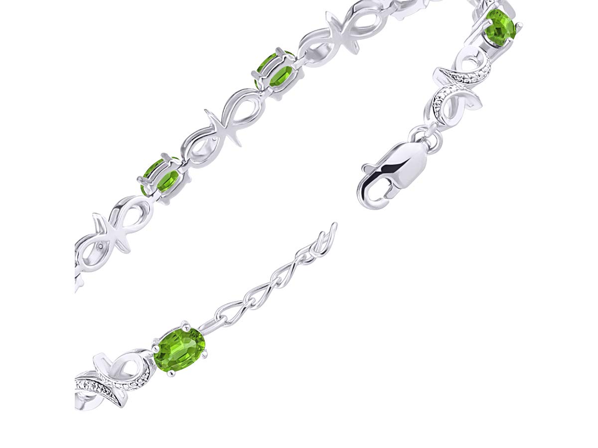 Rylos 925 Sterling Silver Infinity Tennis Bracelet for Women - Adjustable 7