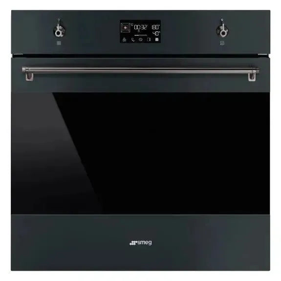 Smeg 60cm Classic Pyrolytic Steam Oven with Temperature Probe - Matte Black | Built-in Steam Cooking & Self-Cleaning | Perfect for Baking, Roasting & Healthy Meals