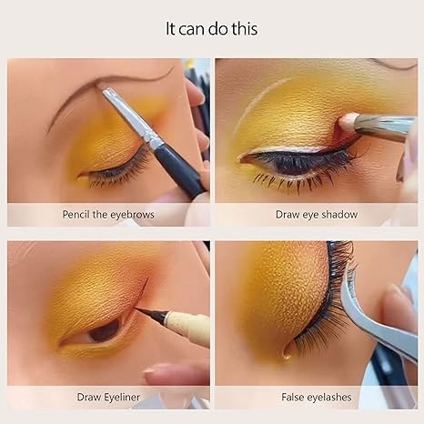 Angelie Professional Makeup Practice Face Board - Realistic Skin Dummy for Makeup Training, Eyeshadow & Foundation Practice - Perfect for Beginner Makeup Artists & Beauty Students - Great for Salon Practice, Cosmetology Classes & Home Makeup Training