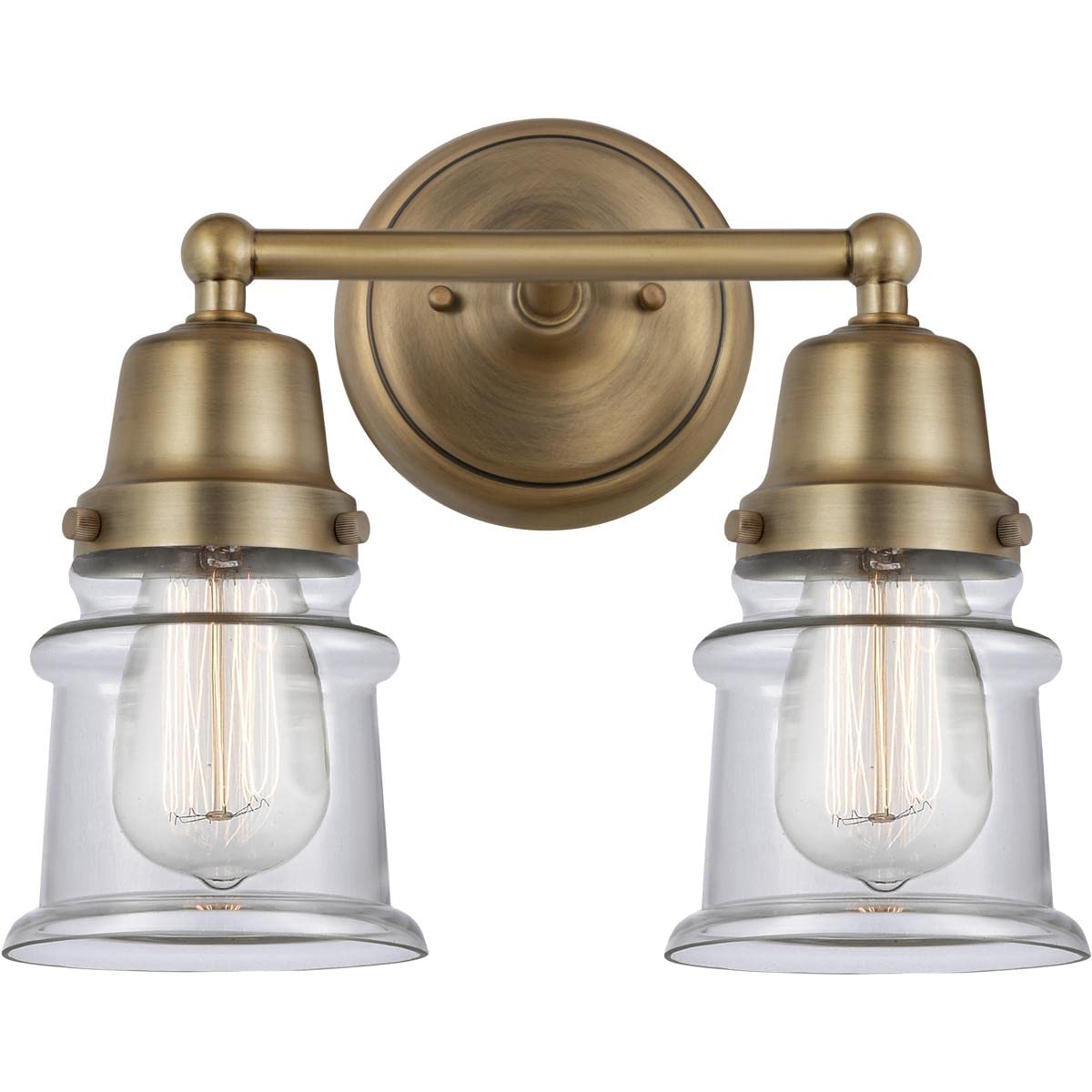 Aditi Canton 2-Light Bathroom Vanity Light in Brushed Brass - Perfect for Modern Bathroom, Powder Room, and Spa Lighting