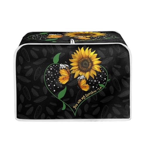 Sunflower Butterfly Heart - Black