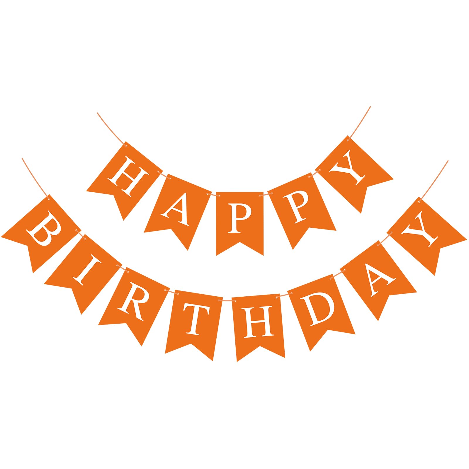 Orange Happy Birthday Banner - Colorful Birthday Sign for Backdrop, Party Decorations for Kids & Women | Perfect for Tea Parties, Room Decor, Bunting Garland | Birthday Party Supplies for Indoor & Outdoor Celebrations
