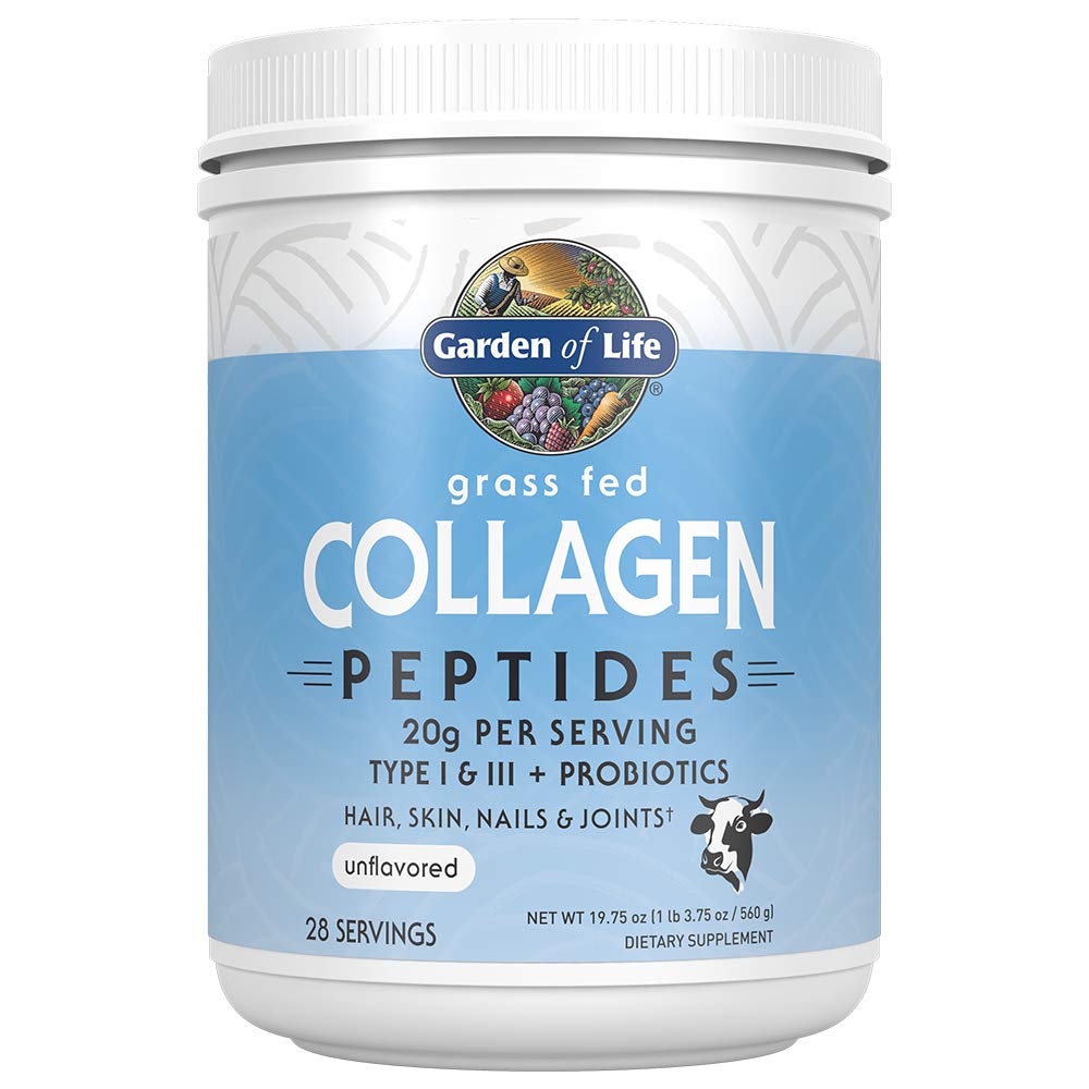 Garden of Life Grass Fed Collagen Peptides Powder - Unflavored Hydrolyzed Collagen Protein Supplement for Women & Men - Supports Hair, Skin, Nails & Joint Health - 28 Servings - Perfect for Smoothies, Coffee & Post-Workout Recovery