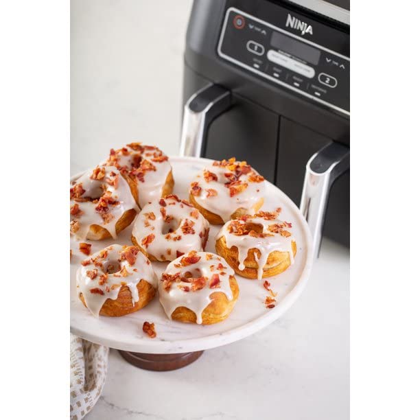 Ninja DZ100 Foodi 4-in-1 8-Quart 2-Basket Air Fryer with DualZone Technology - Certified Renewed (Black) | Perfect for Family Meals, Healthy Cooking & Quick Weeknight Dinners