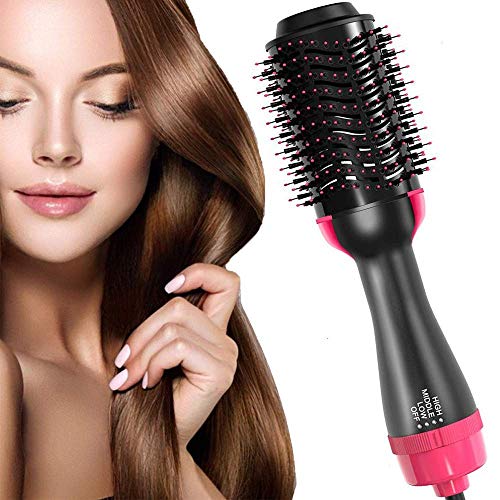 SKYUNION 3-in-1 Hot Air Hair Dryer Brush - 1200W Negative Ion Ceramic Blow Dryer & Styler for Straightening, Curling & Volumizing | Salon Quality for All Hair Types | Perfect for Home Use, Travel & Salon Styling