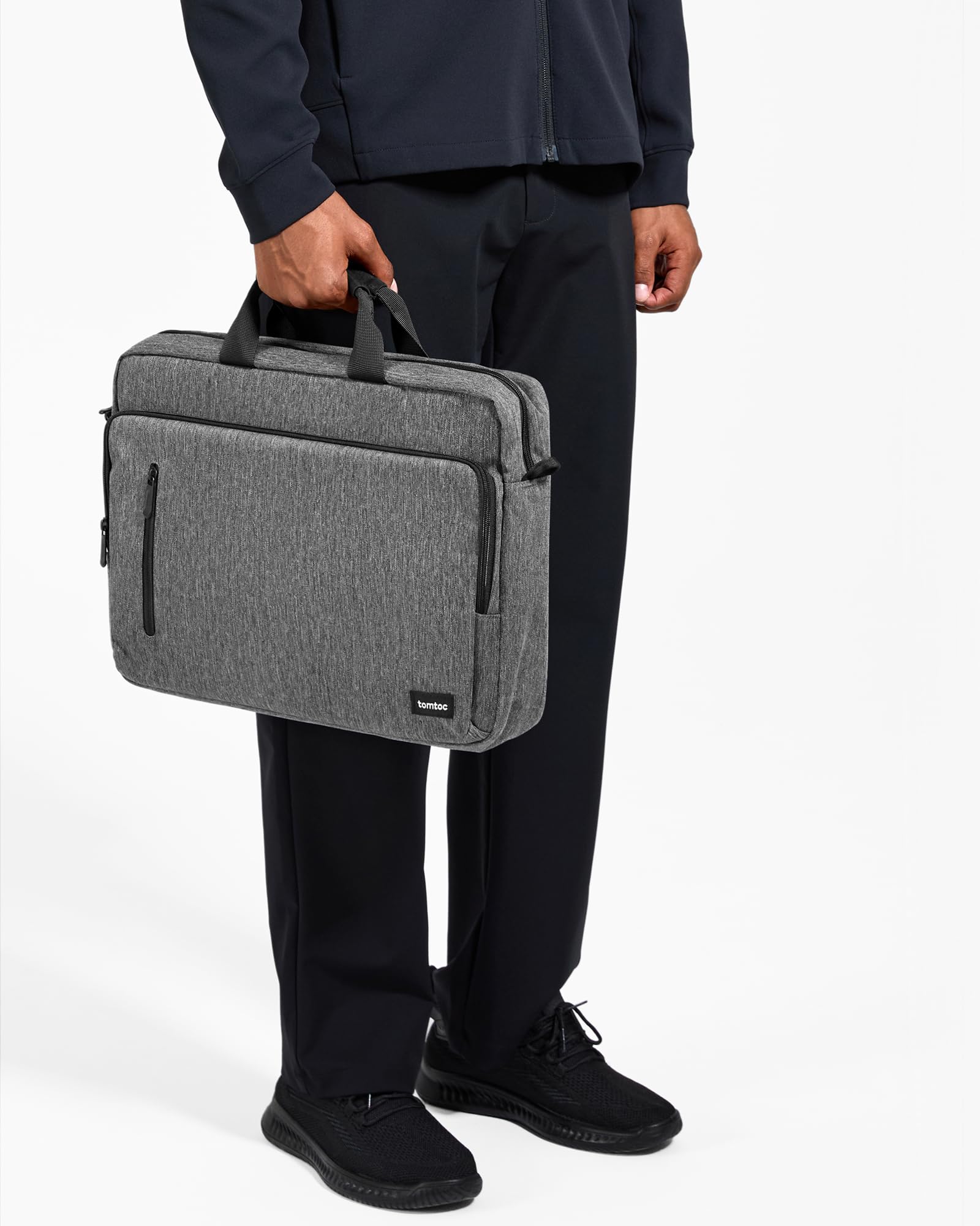tomtoc Protective 15.6 Inch Laptop Shoulder Bag - Universal Fit for HP, Dell, Acer, ASUS, Lenovo & MacBook Air/Pro M1/M2/M3/M4 - Durable Business Briefcase for Work, Travel & College | Water-Resistant & Multi-Functional Design