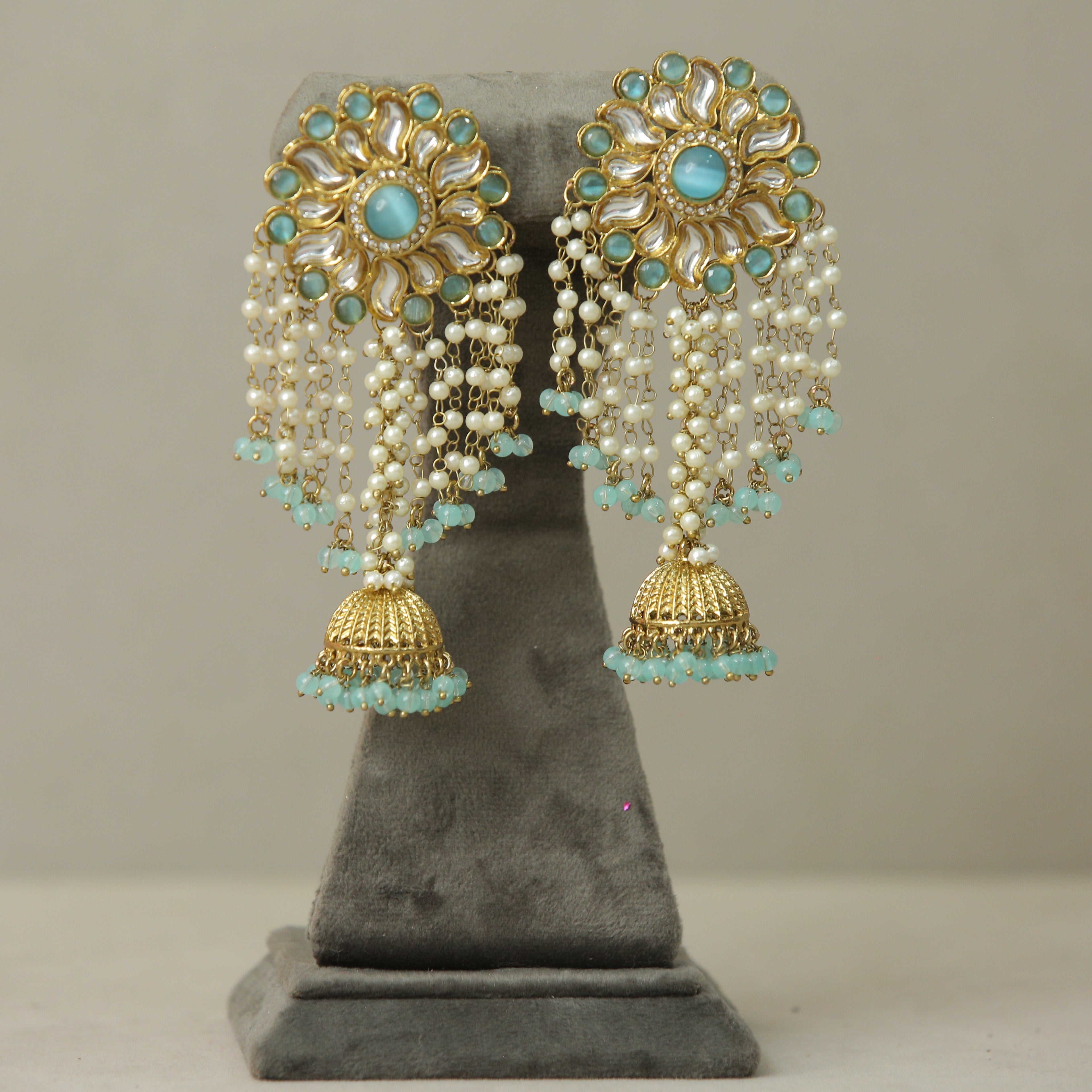 Exquisite Aria Kundan Earrings for Women – Handmade Indian Jewelry for Weddings, Parties & Special Occasions