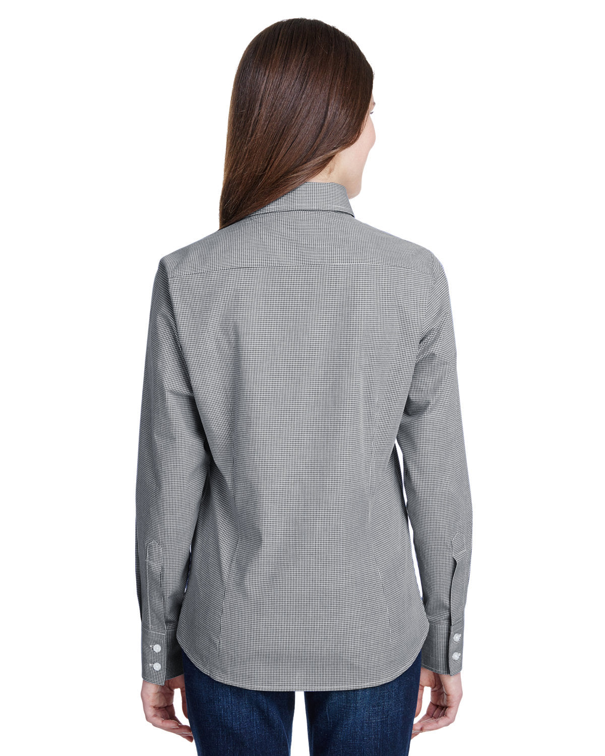 Reprime RP320 Women's Microcheck Gingham Long Sleeve Cotton Shirt - Artisan Collection | Casual Office Wear & Spring Fashion Staple