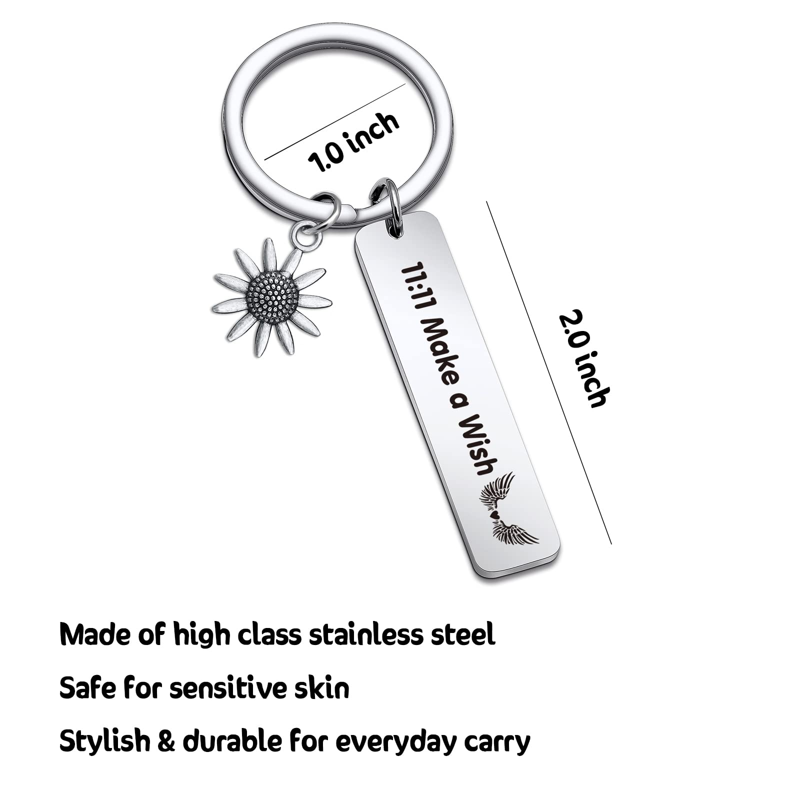 NOTHERS RSZOTW 11:11 Couple Keychain - Wing Wishing Jewelry for Couples, Spiritual Gift for Mother, Good Luck Charm for Love & Relationships | Perfect Anniversary Gift, Valentine's Day Present & Spiritual Keepsake