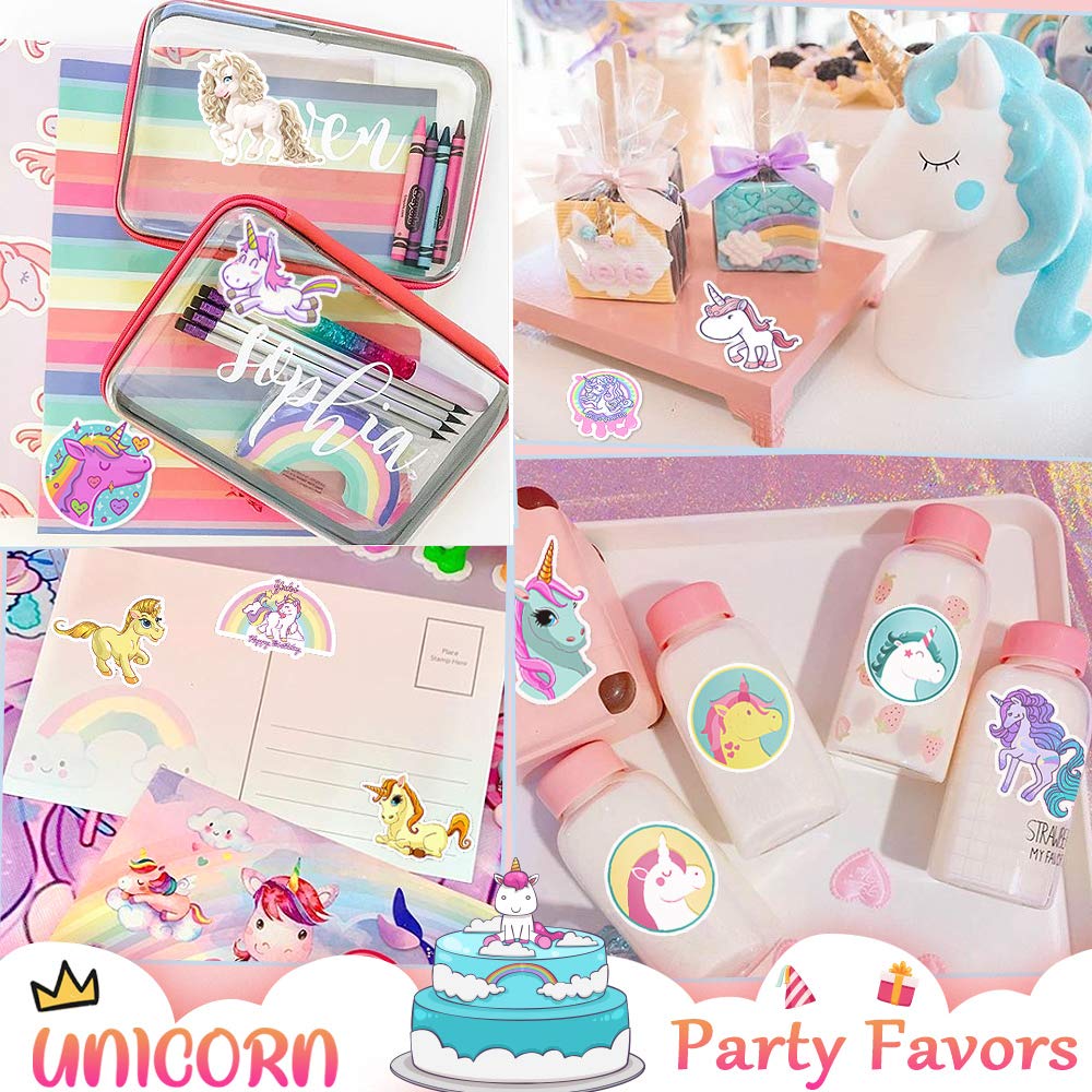 Unicorn Stickers for Kids & Girls - Water Bottle & Laptop Decals