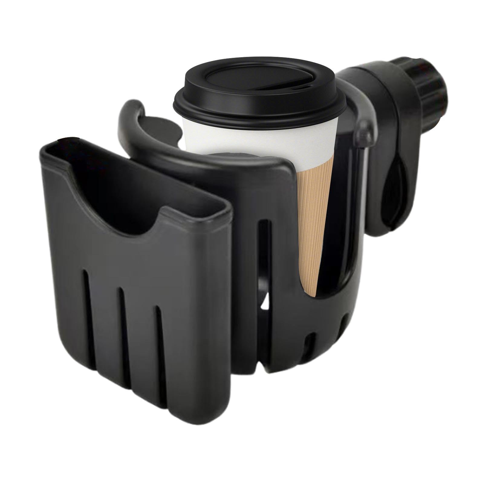 Wheelchair & Scooter Cup Holder with Phone Mount - for Strollers & Walkers