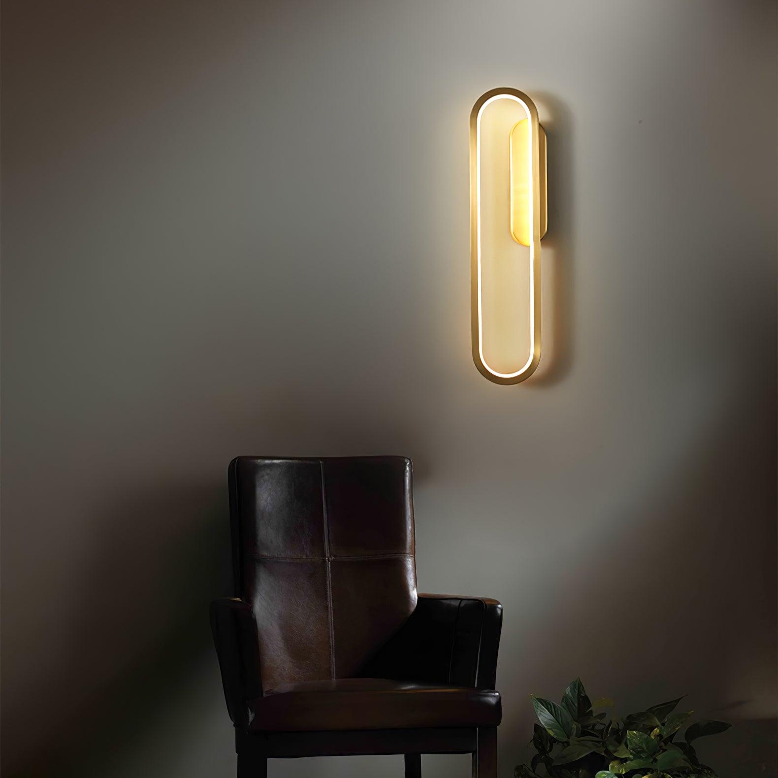 Long Ova Wall Lamp - Modern LED Sconce Lighting for Bedroom, Living Room & Hallway - Energy Efficient Dimmable Wall Light Fixture