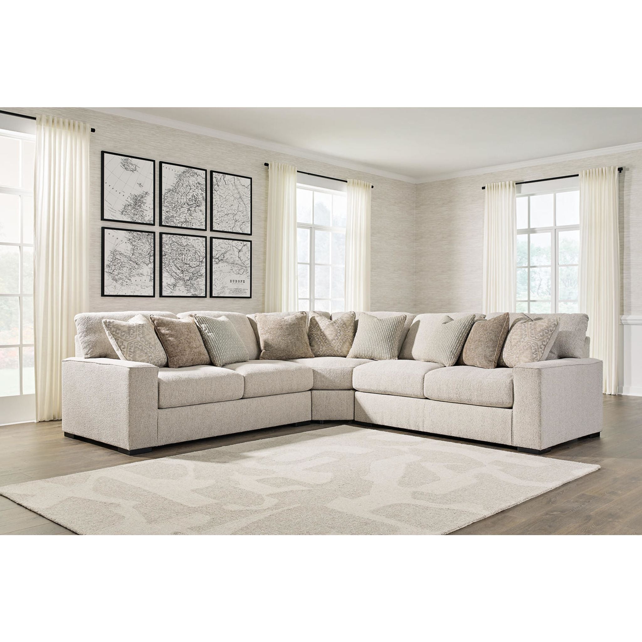 Ballyton 3-Piece Sectional Sofa Set with Reversible Chaise - Modern L-Shaped Couch for Living Room, Family Room & Apartment