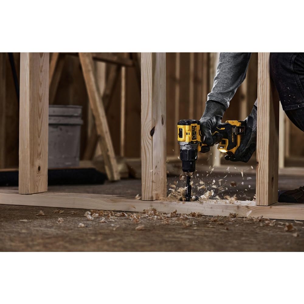 DEWALT 20V MAX Cordless Brushless Hammer Drill - 1/2 Inch Compact Drill Driver with 2-Speed Settings (DCD805B Bare Tool) - Perfect for Construction, Woodworking, and DIY Home Projects