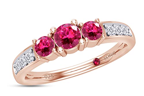 Lab Created Ruby Rose Gold Over Silver