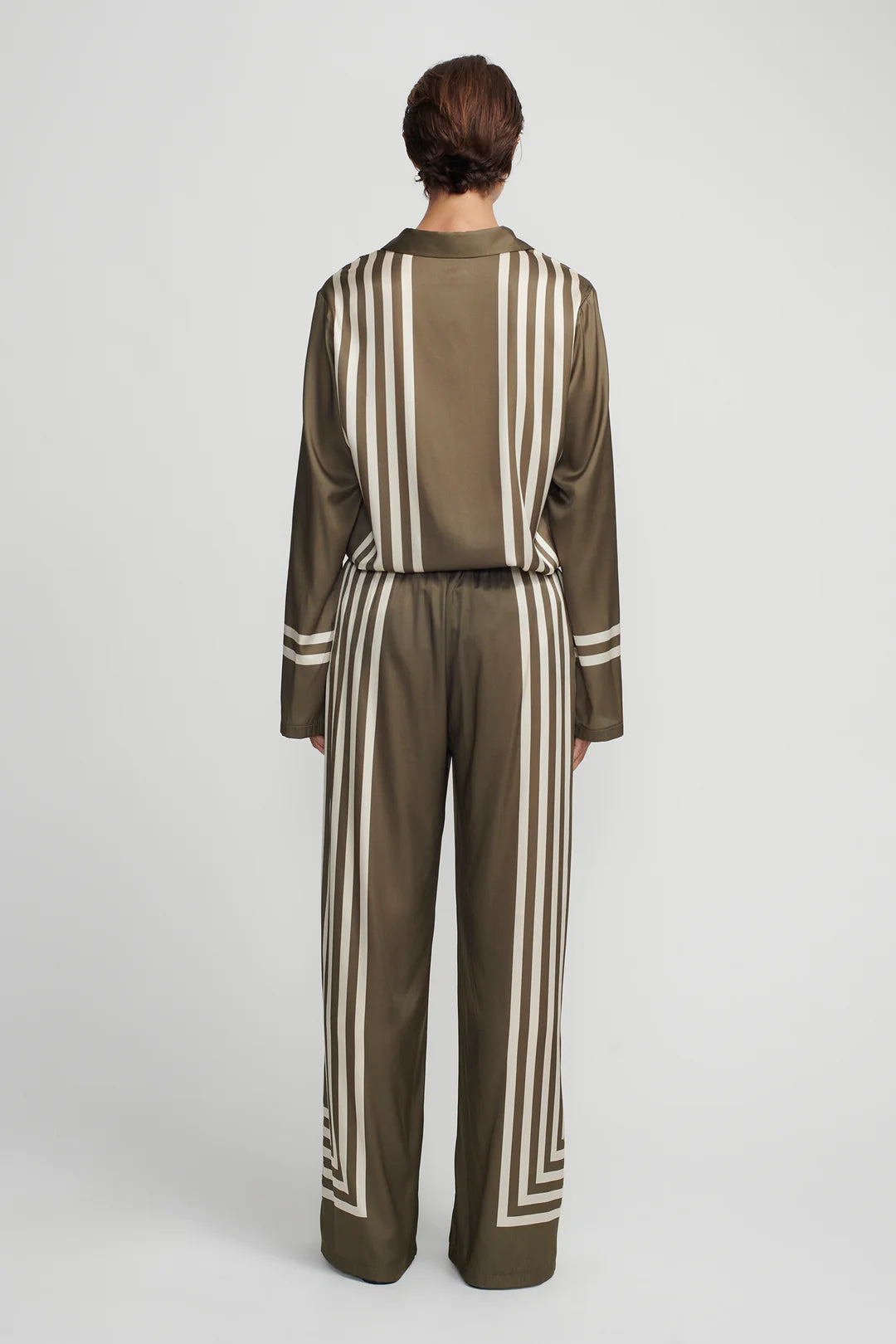 EMPRESS Women's Moss Stripe Pants - Comfortable High Waisted Trousers for Work, Office & Casual Wear