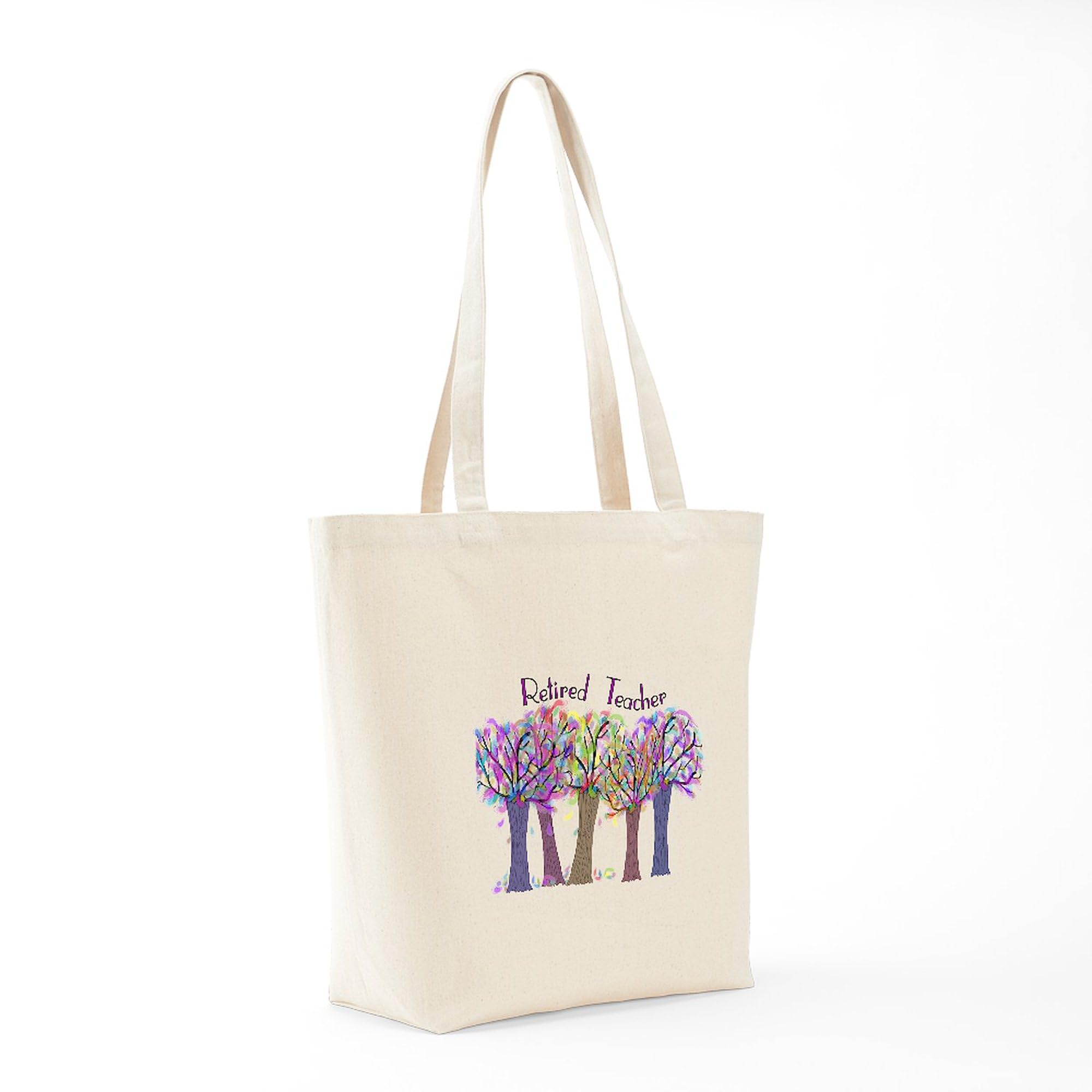 Retired Teacher Tote Bag - Natural Canvas Reusable Shopping Bag for School, Groceries & Everyday Use | Durable Eco-Friendly Gift for Educators