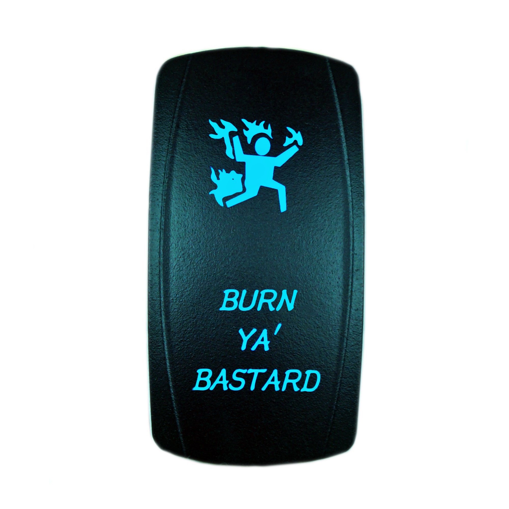 STV Motorsports® Laser Blue Rocker Switch - 20A 12V On/Off LED Light for Cars, Boats & RVs - Durable Electrical Toggle Switch with Bright Blue Illumination - Perfect for Off-Road Vehicles, Marine Applications & Automotive Customization