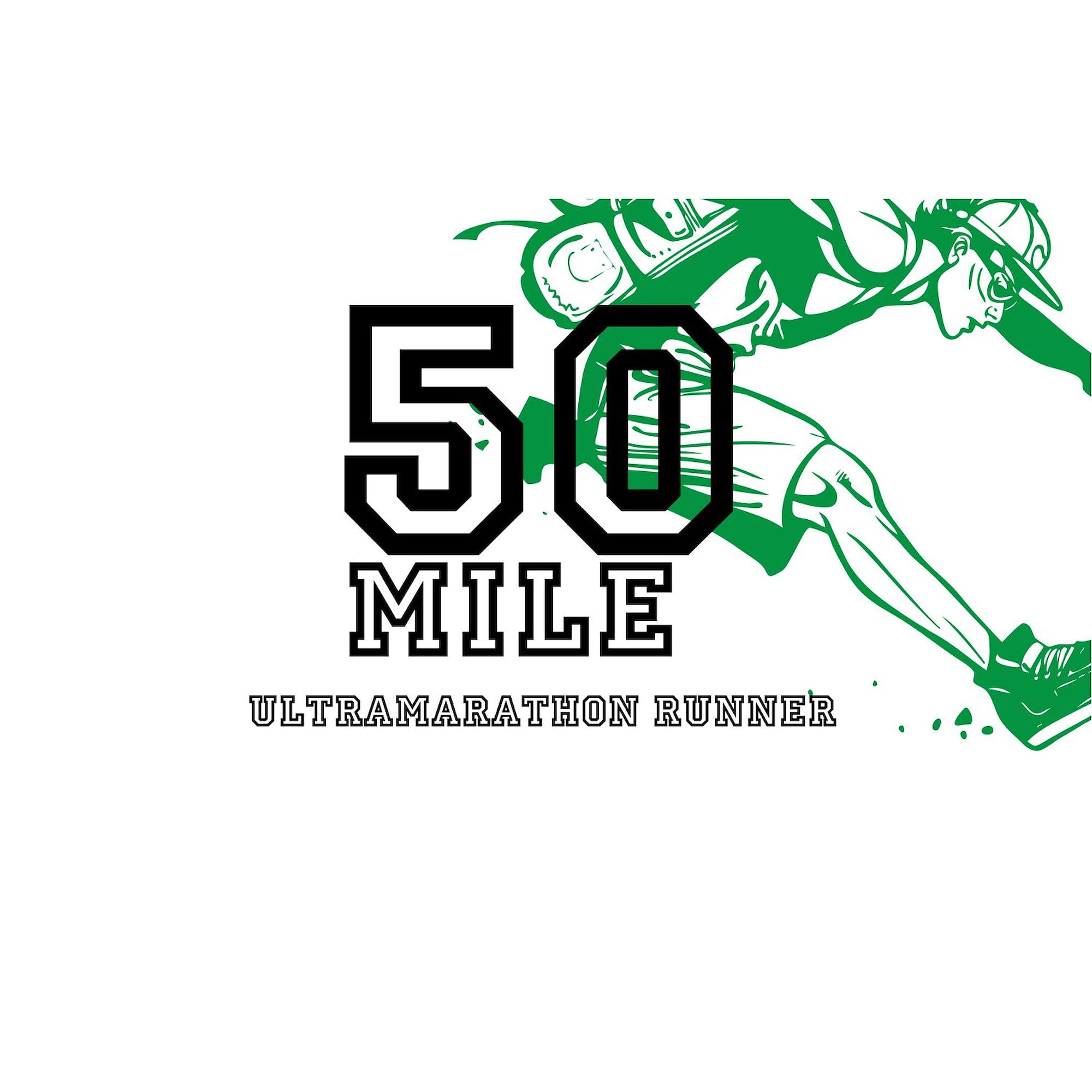50 Mile Ultramarathon Runner Oval Car Bumper Sticker - Durable Vinyl Decal for Cars, Laptops & Water Bottles - Perfect for Marathon Enthusiasts & Endurance Athletes