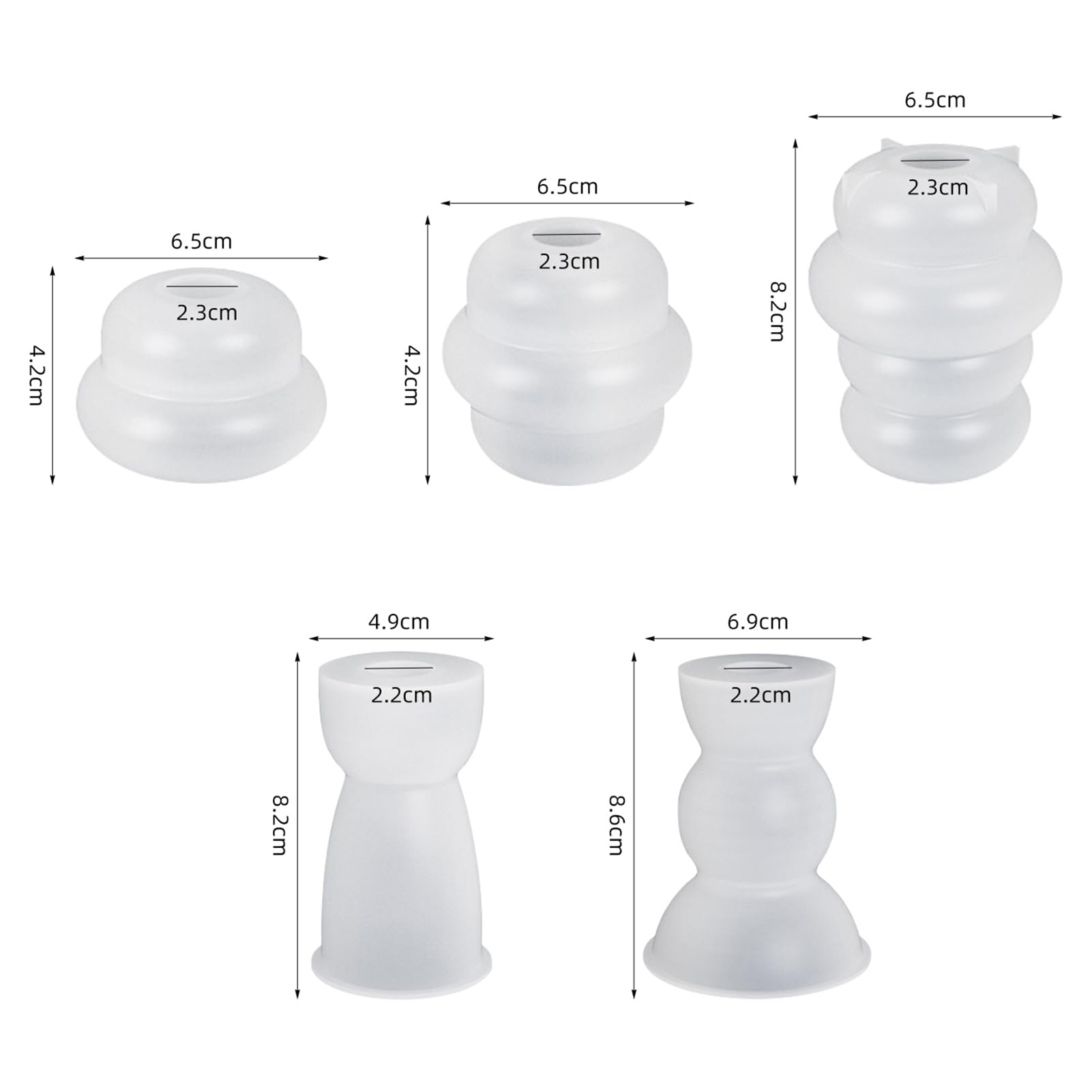 5-Piece Round Silicone Candle Holder Molds Set for DIY Epoxy Resin Casting & Clay Crafts - Perfect for Party Centerpieces, Dinner Table Decor, and Home Decoration