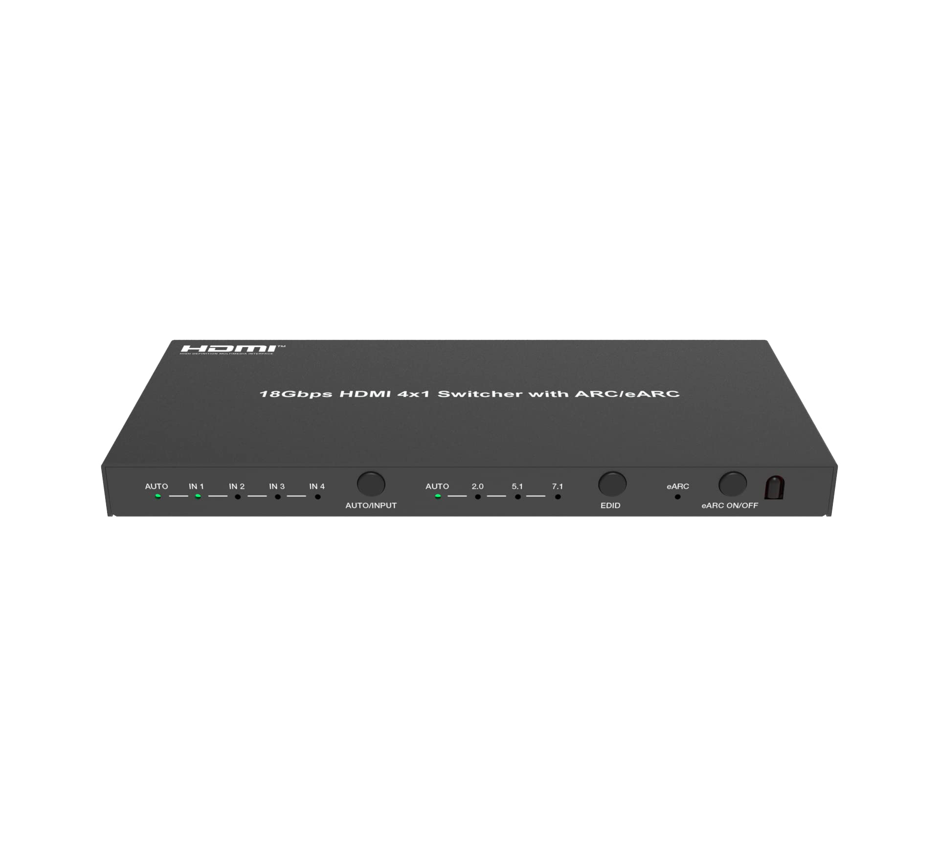 U9 ViewHD HDMI 2.0b 4K Switch 18Gbps 4:4:4 with Built-in HDMI Audio Extractor - Supports Dolby Atmos & eARC - Perfect for Home Theater, Soundbars & AV Receivers | UHDe4x1