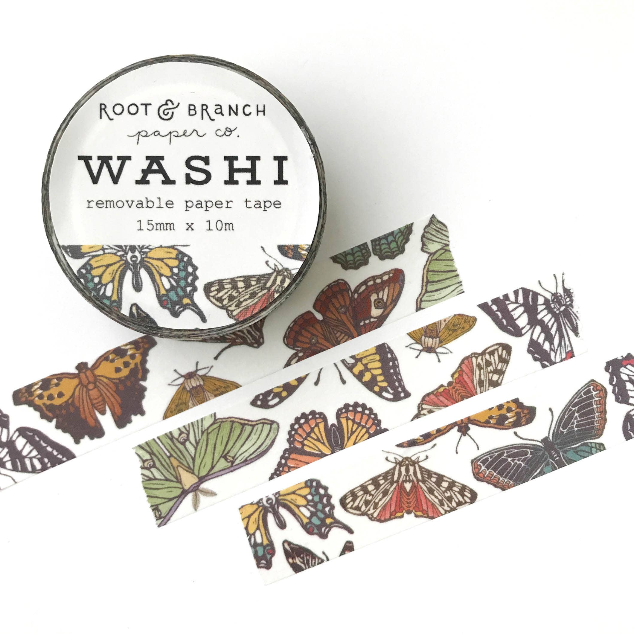 Butterfly & Moth Washi Tape - Decorative Japanese Paper Tape for Scrapbooking, Journaling, DIY Crafts & Gift Wrapping