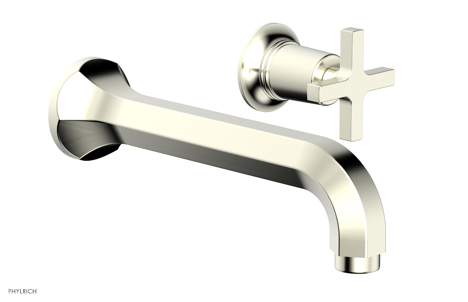 HEX MODERN Single Handle Wall Mounted Lavatory Faucet Set with Cross Handle 501 15 - Perfect for Bathroom Sink, Powder Room, and Guest Bath Installation