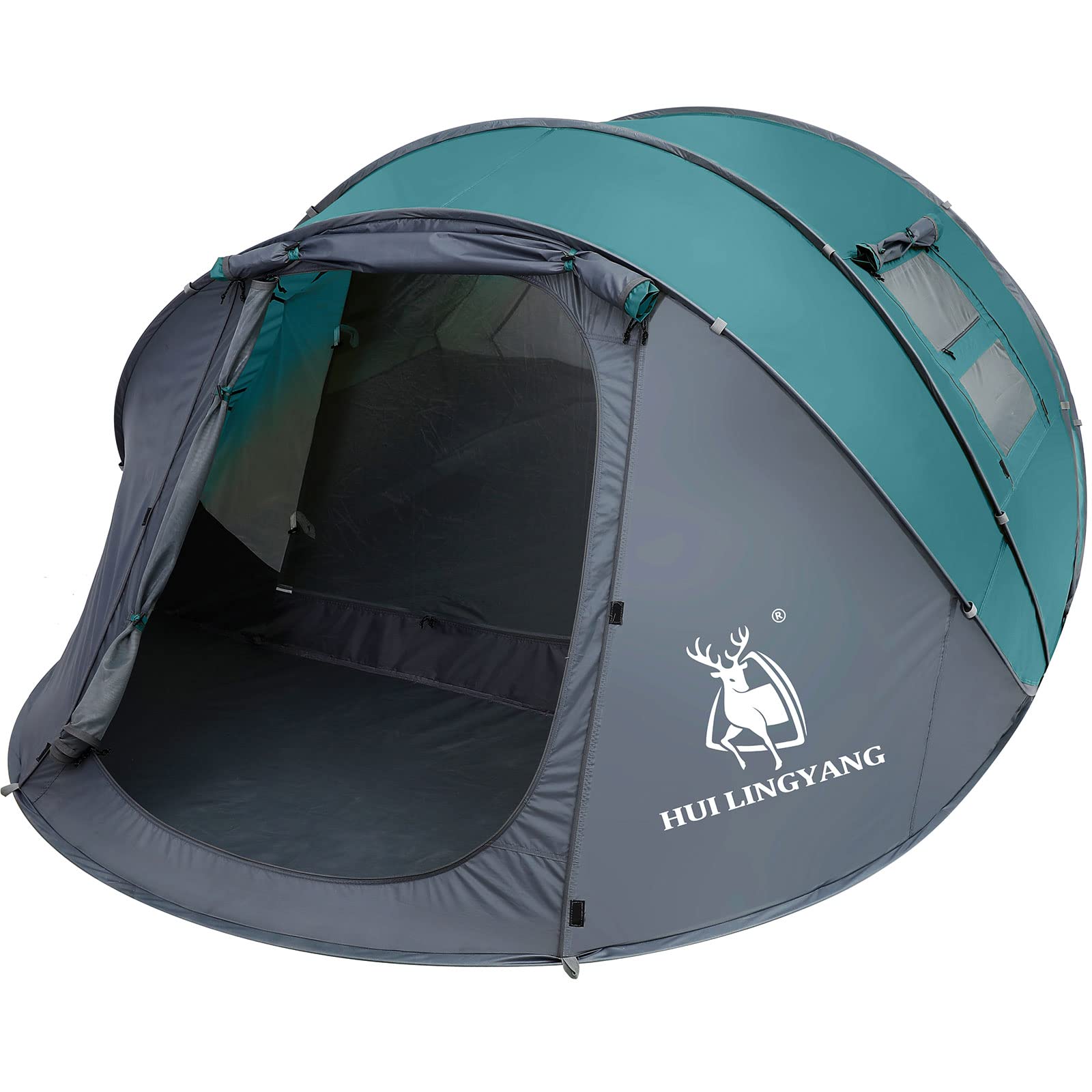 6 Person Easy Pop Up Tent - 12.5’ x 8.5’ x 53.5