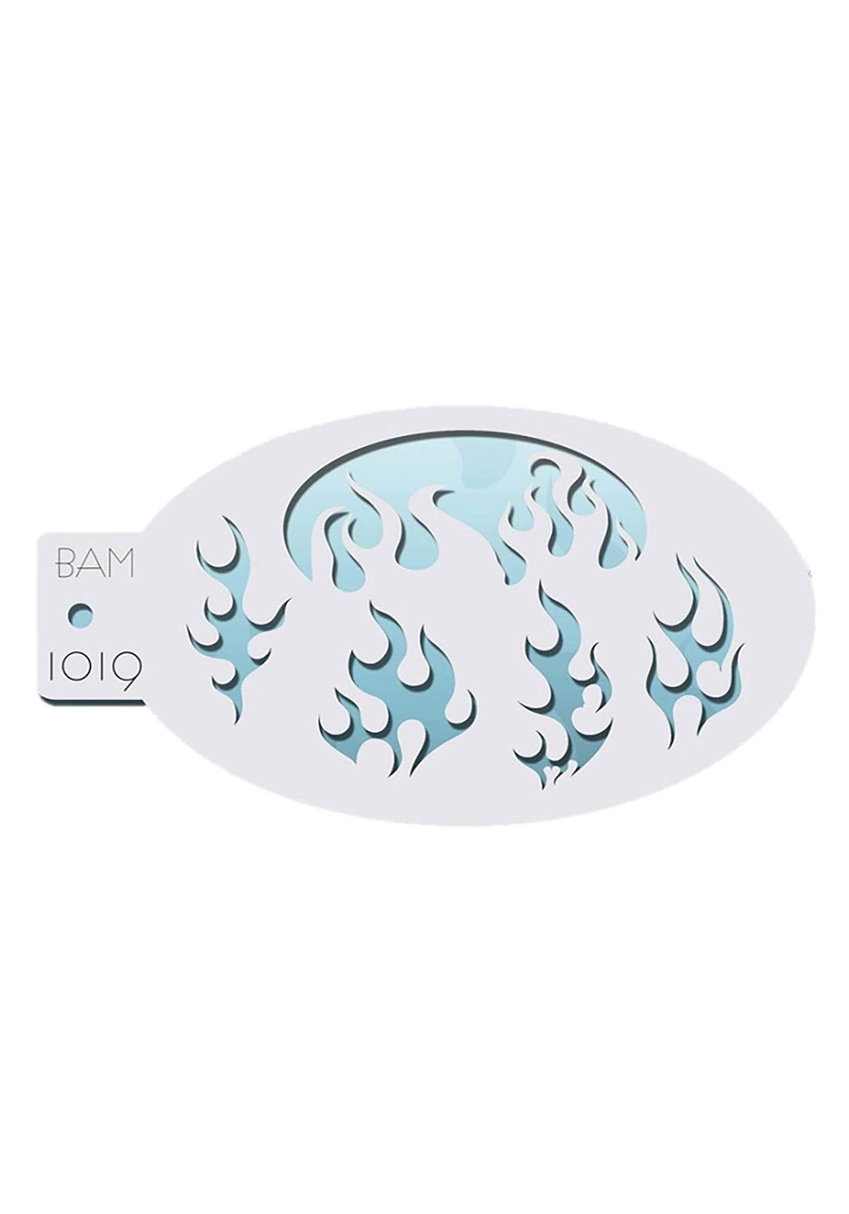 BAMS Bad Ass Mini Stencil for Body Painting - Flames Design | Professional Face & Body Art Tool | Perfect for Halloween, Cosplay & Festival Makeup