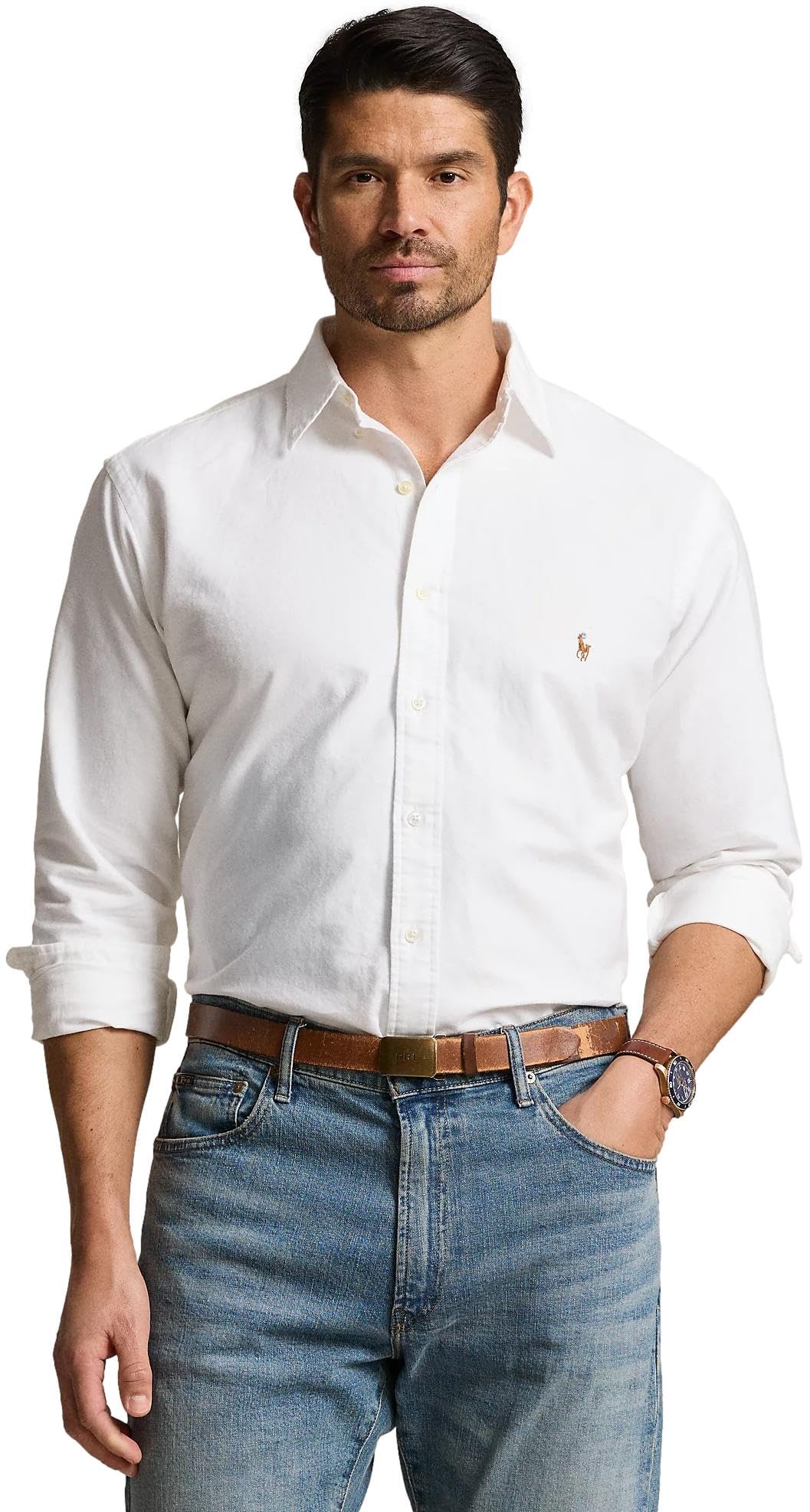 POLO RALPH LAUREN Men's Big & Tall Long Sleeve Oxford Button Down Shirt - Classic Casual Dress Shirt for Office, Business & Formal Occasions