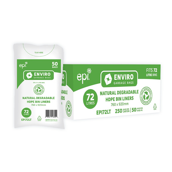 Eco-Friendly 72Lt Contractor Trash Bags - Heavy Duty Natural Bin Liners for Home, Office & Construction Waste Disposal