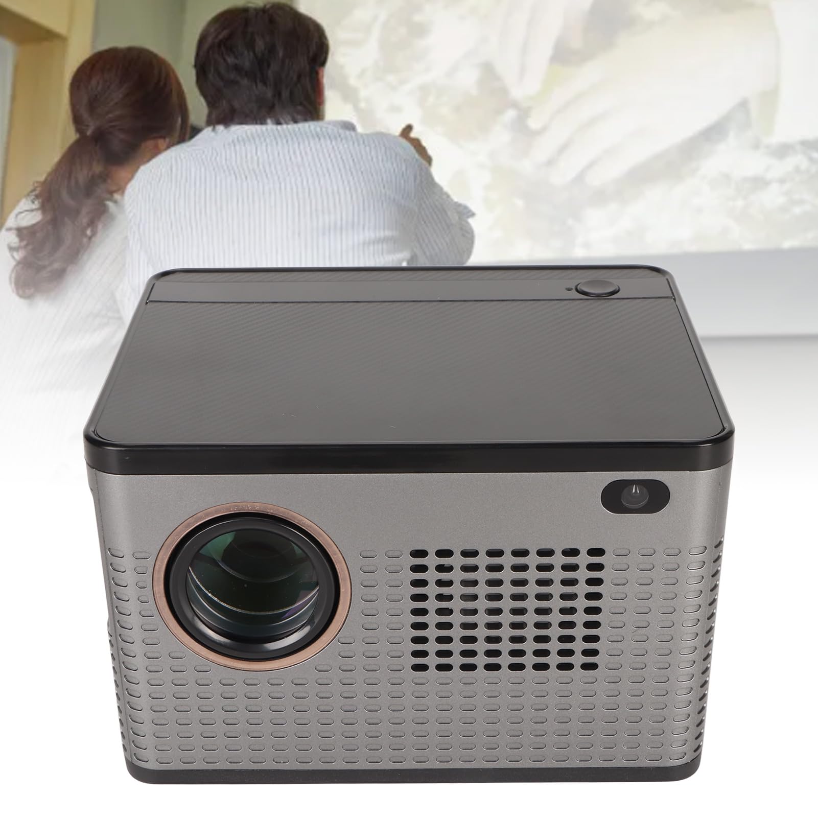 RajoNN WiFi Video Projector 1280x720P HD, 2.4G/5G Dual Band Wireless, Smartphone Screen Mirroring for Home Theater, Outdoor Movie Nights, and Classroom Presentations (UK Plug)