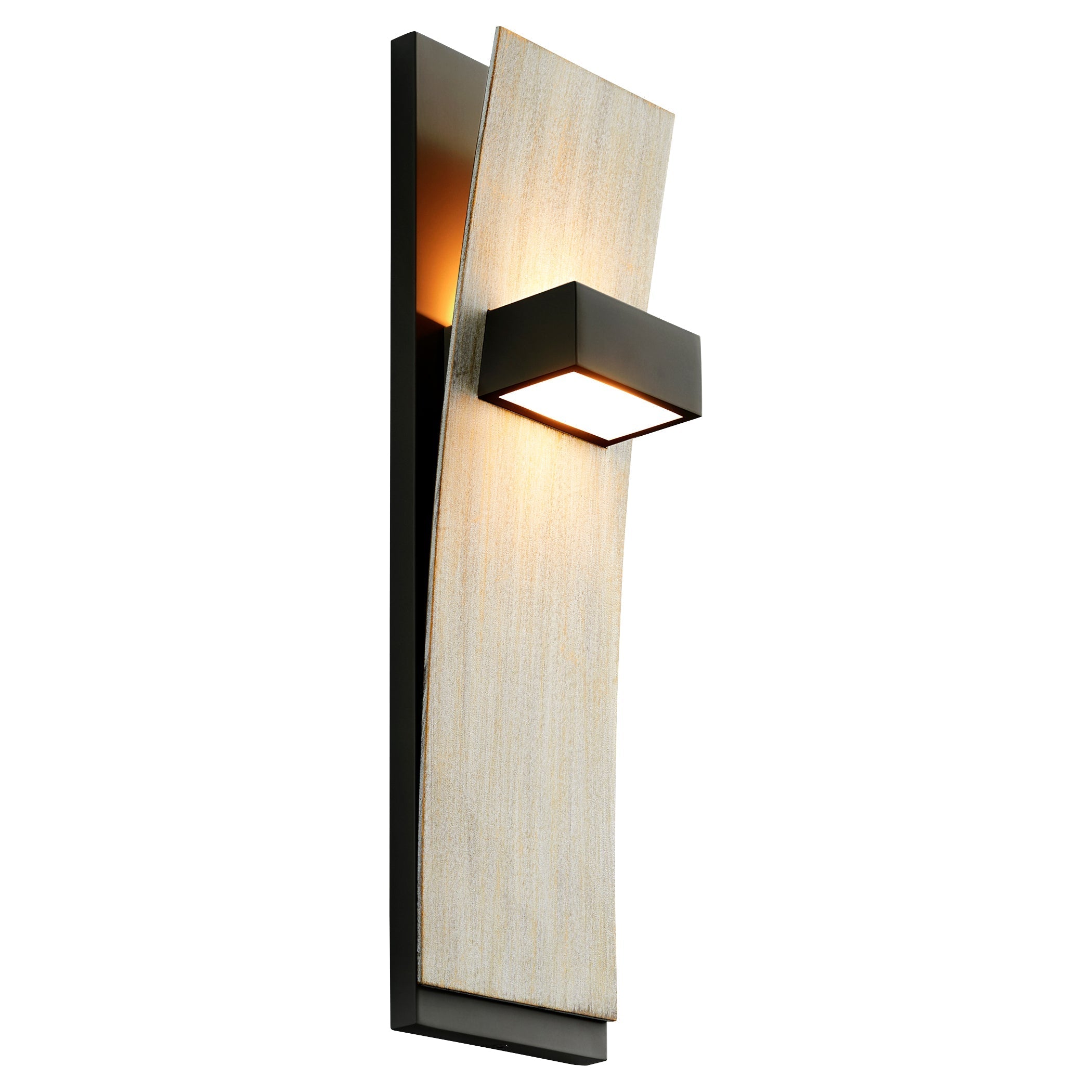 Dario 3 400 1541 Modern Wall Sconce Light Fixture in Black with Weathered Oak Finish - Perfect for Living Room, Bedroom, or Hallway Lighting