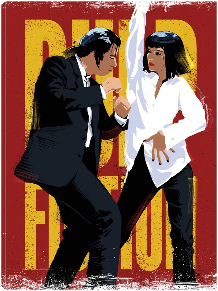 Pulp Fiction Fine Art Canvas Print by Nikita Abkumov - 21x28 Inch Ready to Hang Wall Decor for Living Room, Bedroom, Office & More - Movie Themed Home Decor Perfect for Film Lovers & Pop Culture Enthusiasts