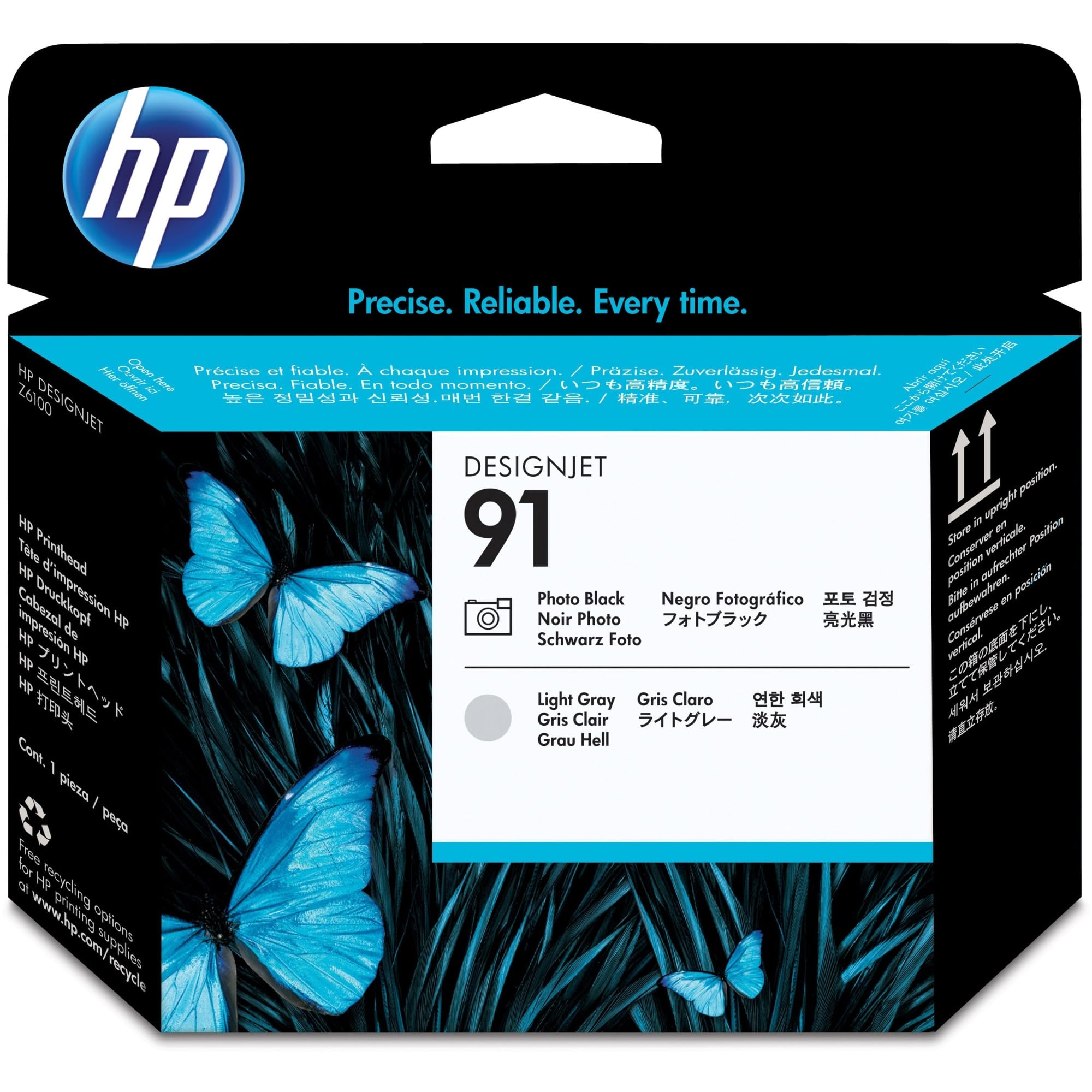 Original HP 91 Photo Black & Light Gray Printhead (C9463A) - Compatible with HP OfficeJet Pro Printers - Ideal for High-Quality Photo Printing & Office Documents