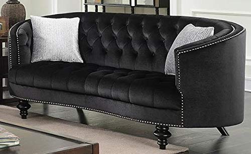 Furniture of America Modern Black Loveseat Sofa - Perfect for Living Room, Small Spaces & Apartments