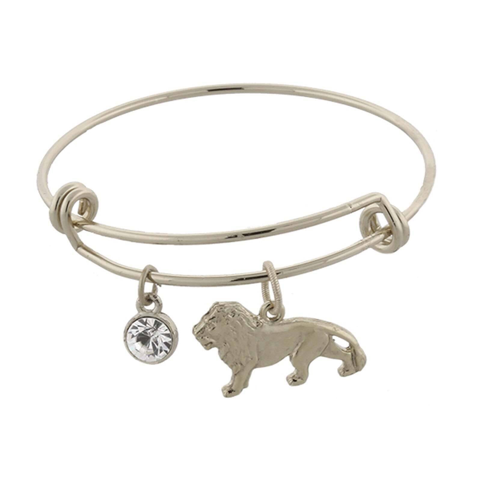 1928 Jewelry Cecil The Lion Expandable Crystal Wire Bracelet - Adjustable Bangle for Women, Gift for Her - Perfect for Parties, Weddings & Everyday Wear