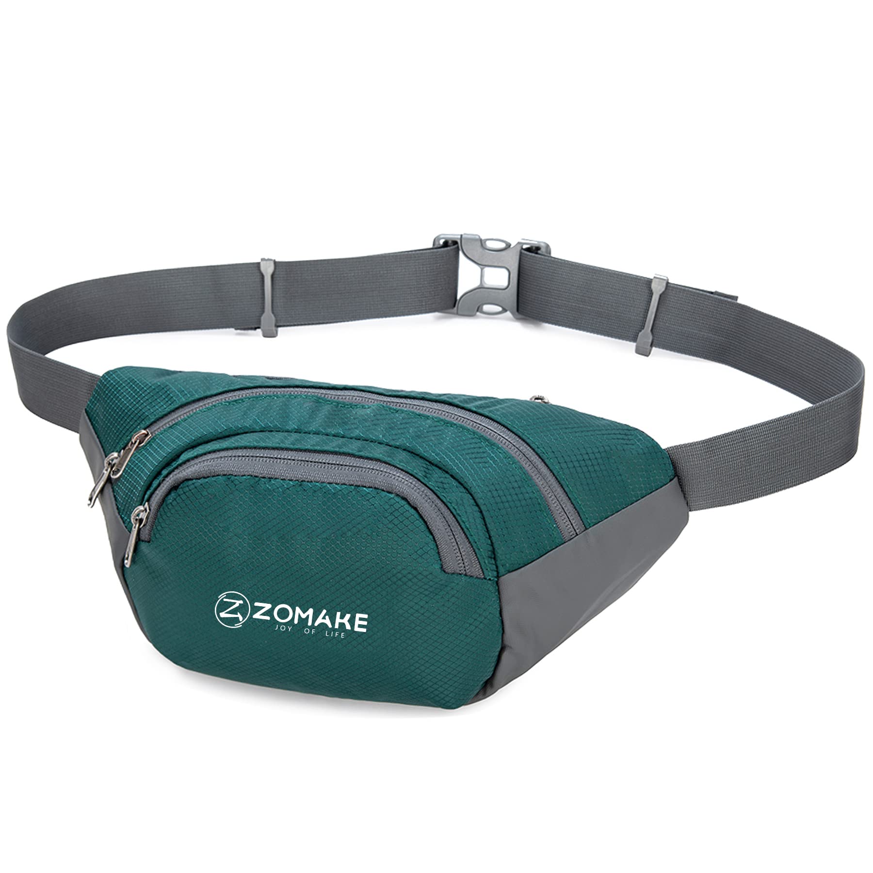 ZOMAKE Large Crossbody Fanny Pack for Women & Men - Adjustable Strap, Water Resistant Waist Bag for Running, Travel, Hiking | Fits All Phones | Plus Size Belt Bag for Outdoor Activities & Daily Use