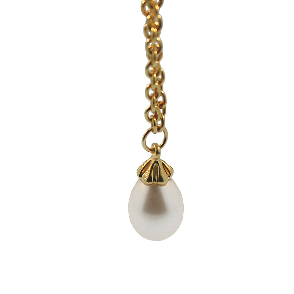 Authentic Trollbeads 14K Gold 84070 Necklace with Fantasy & Freshwater Pearl - 27.6 Inch Elegant Jewelry for Women | Perfect for Weddings, Anniversaries & Special Occasions