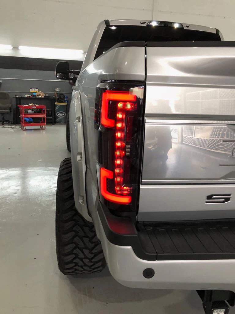 Ford Super Duty F250 F350 F450 F550 2017-2019 LED Tail Lights - Red OLED Replacement for OEM - Upgrade for Trucks, Off-Road & Towing