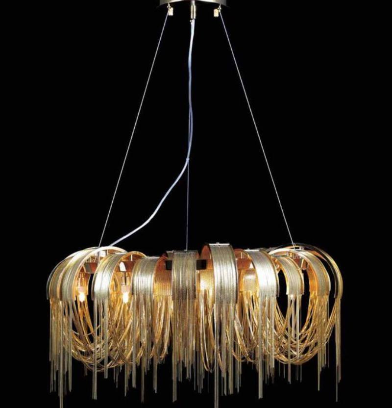 Elegant Length Chains Chandelier - Modern Crystal Pendant Lighting for Dining Room, Bedroom & Living Room - Perfect for Home Decor and Wedding Events