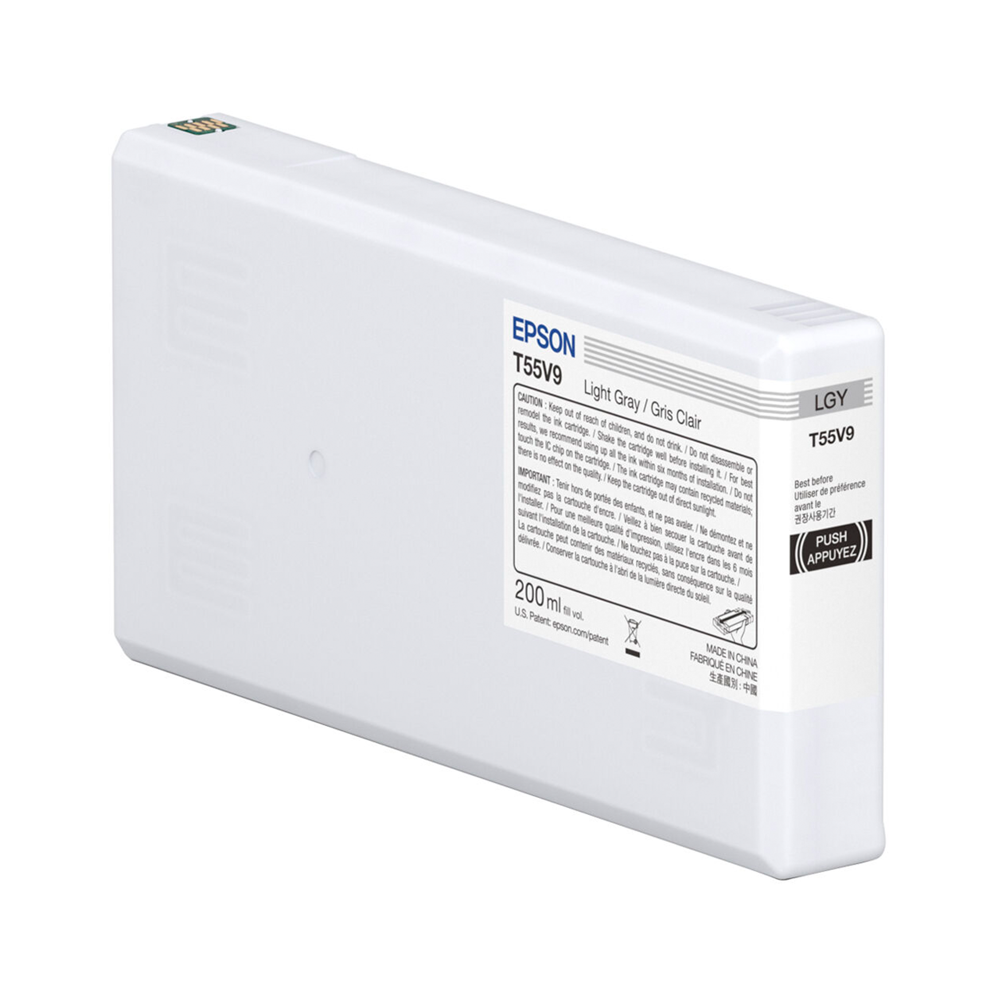 Epson T55V900 UltraChrome PRO10 Light Gray Ink Cartridge 200mL - Compatible with SureColor P5370 Printer | High-Quality Photo Printing for Professional Photography & Fine Art Reproduction